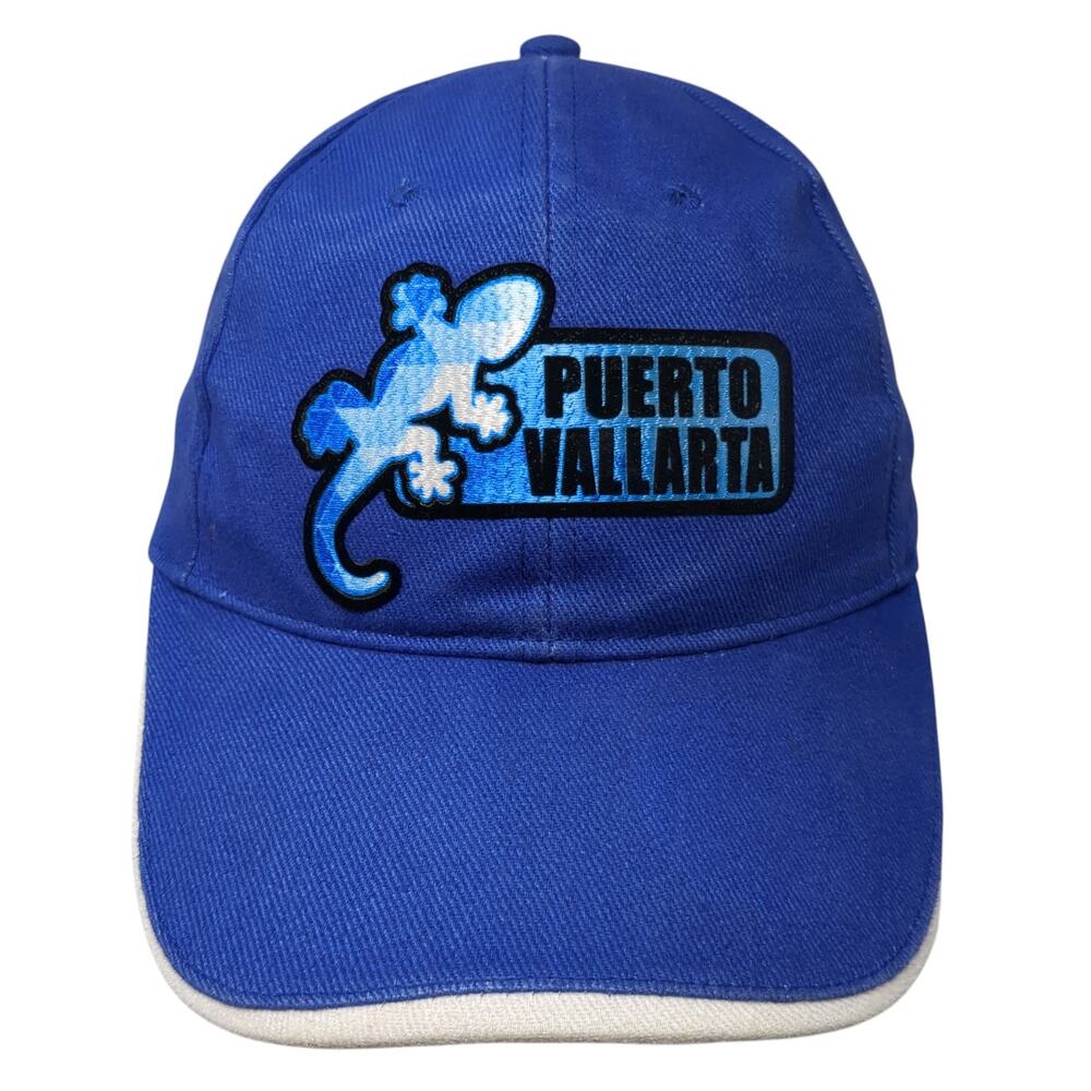 Puerto Vallarta Slideback Baseball Cap Blue One Size Embroidered Dkps Gorras